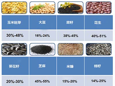 全自動榨油機不同原料出油率